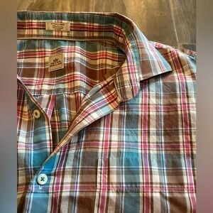 Peter millar shirt men’s XL multicolored plaid button down long sleeve cotton